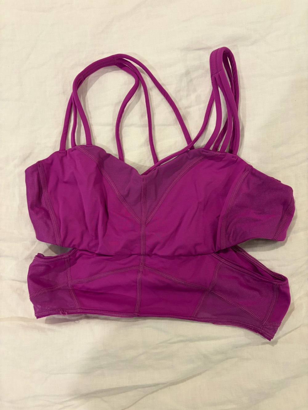 lululemon athletica Longline Cut Out Strappy Sports Bra in Magenta